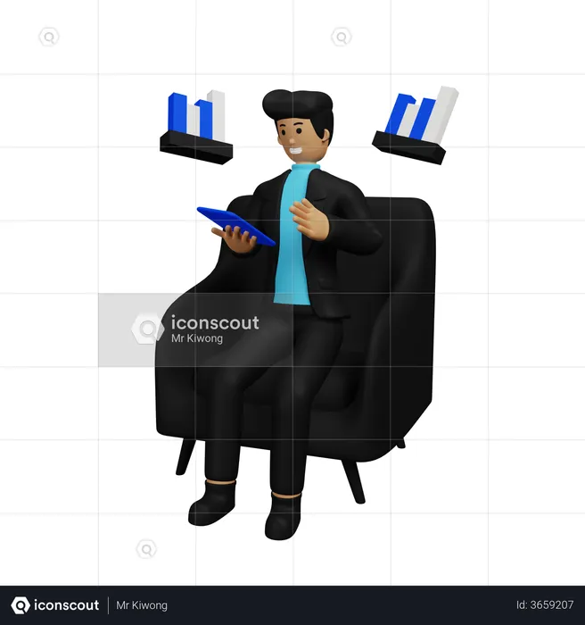 Analisador de marketing  3D Illustration