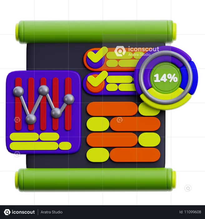 Apresentação analítica  3D Icon