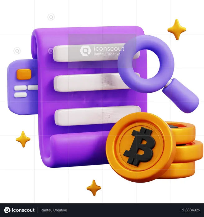 Análise de bitcoin  3D Icon