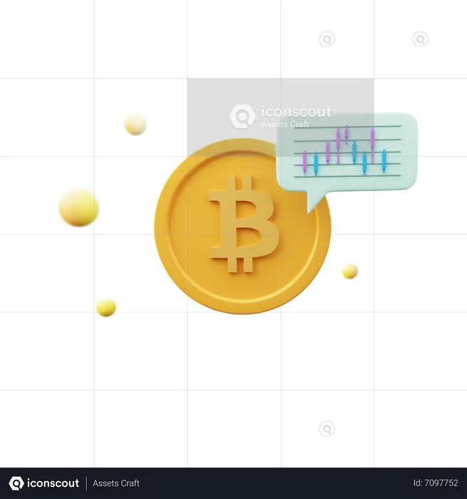 Análise de bitcoin  3D Icon