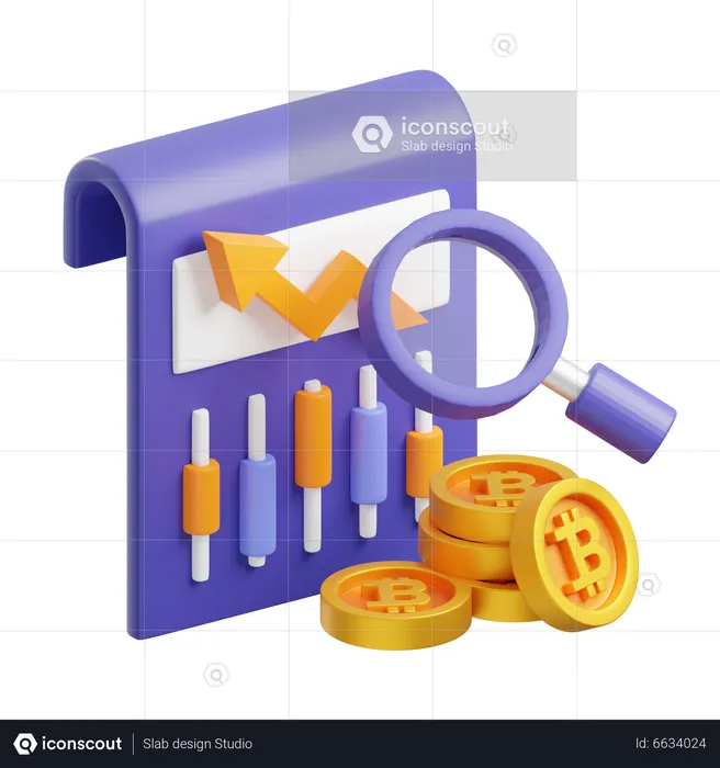 Análise de crescimento de bitcoin  3D Icon