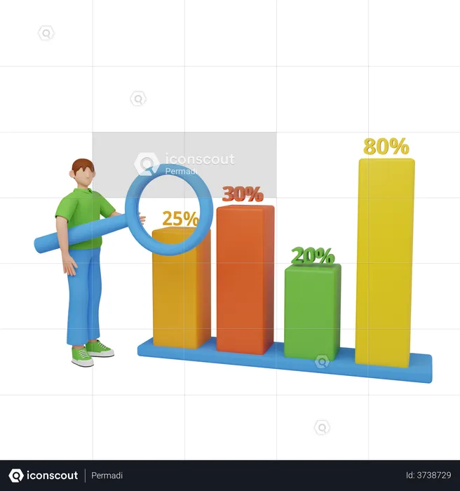 Análise de dados  3D Illustration