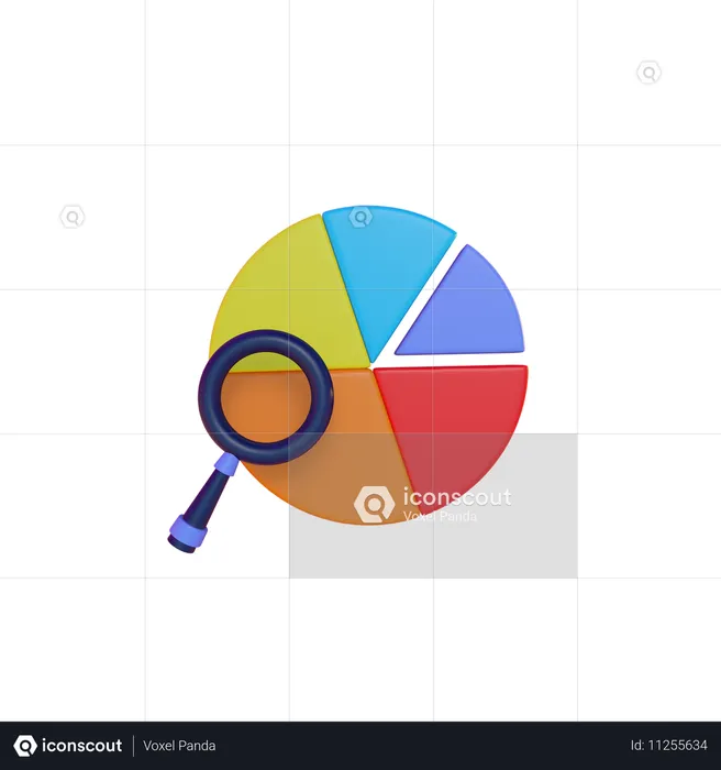 Gráfico de pizza de análise de dados  3D Illustration