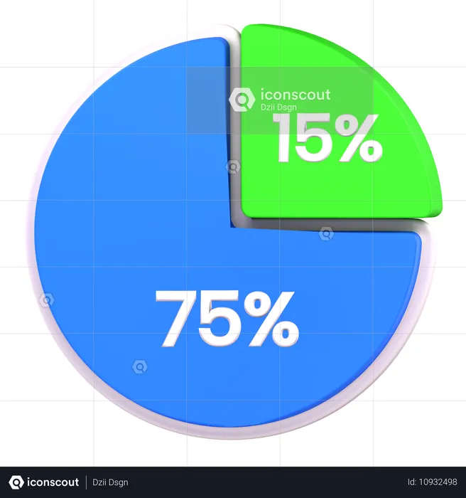 Análise de dados percentuais  3D Icon