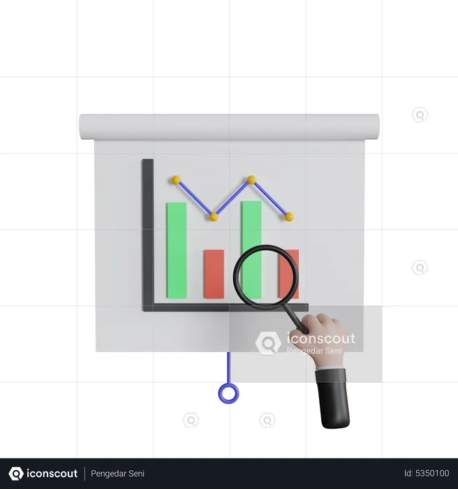 Análise de gráfico de perdas  3D Icon