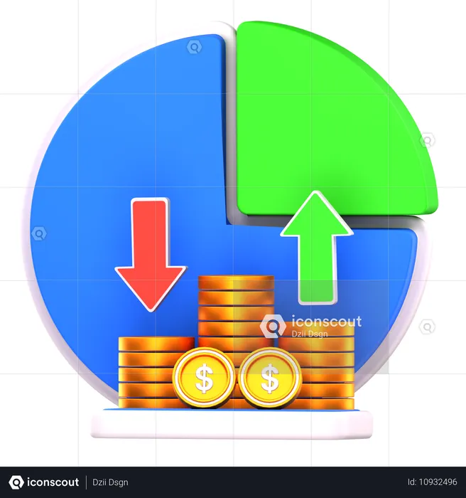 Análise de lucro empresarial  3D Icon