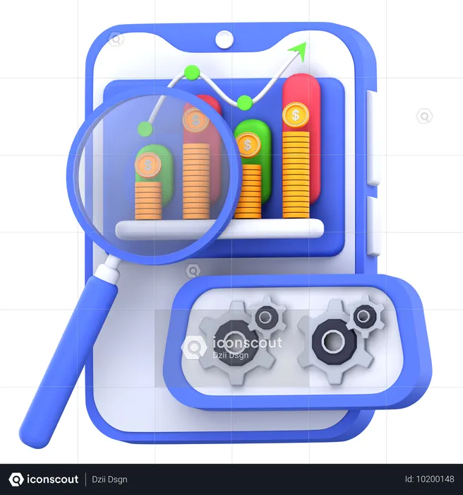 Análise de Mercado  3D Icon