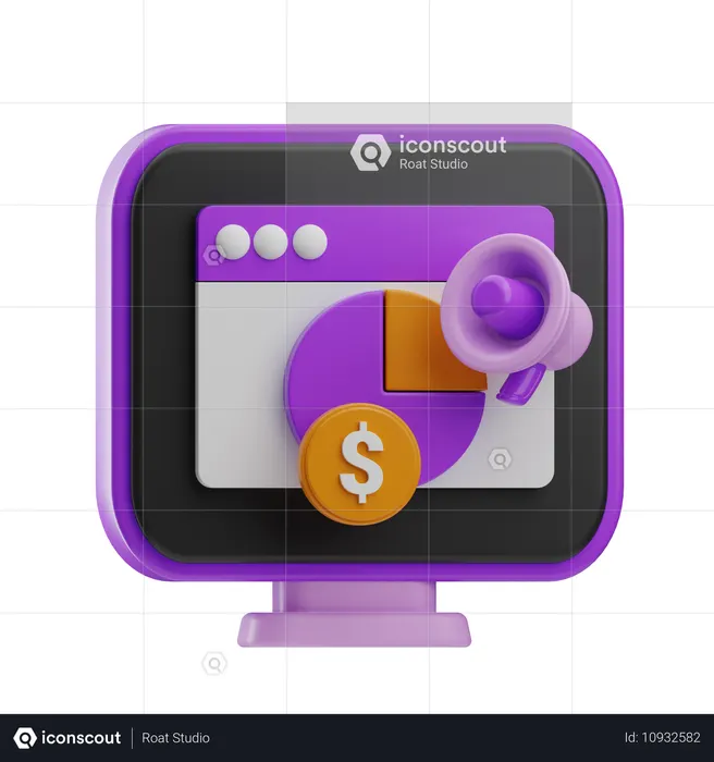 Análise de marketing  3D Icon
