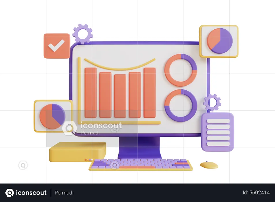 Análise de mercado  3D Illustration