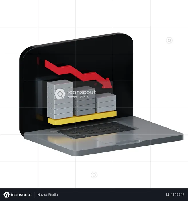 Análise de perdas on-line  3D Illustration