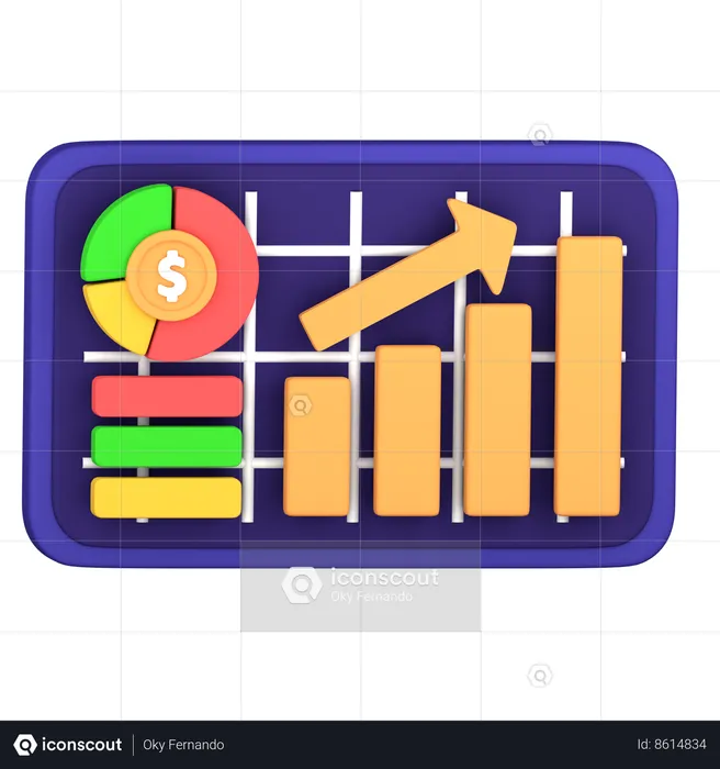 Analise financeira  3D Icon