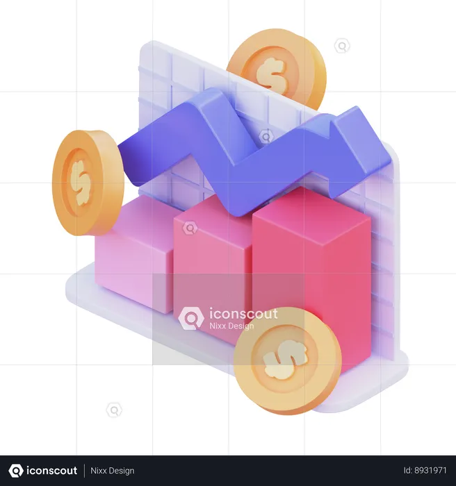 Analise financeira  3D Icon