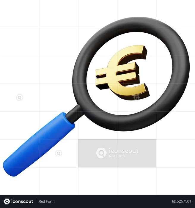 Análise Monetária do Euro  3D Icon