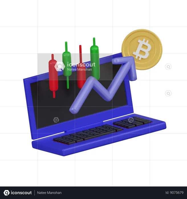 Análisis de bitcoins  3D Icon