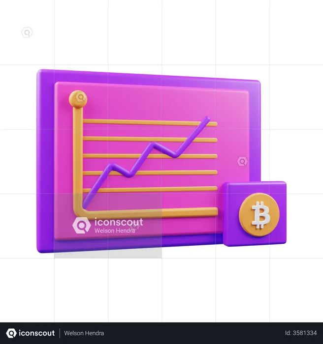 Análisis de bitcoins  3D Illustration