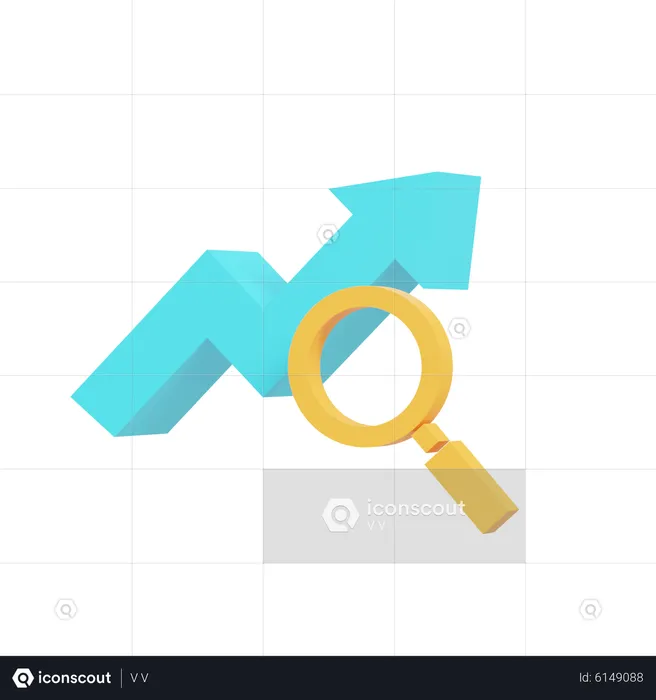 Análisis de crecimiento web  3D Icon