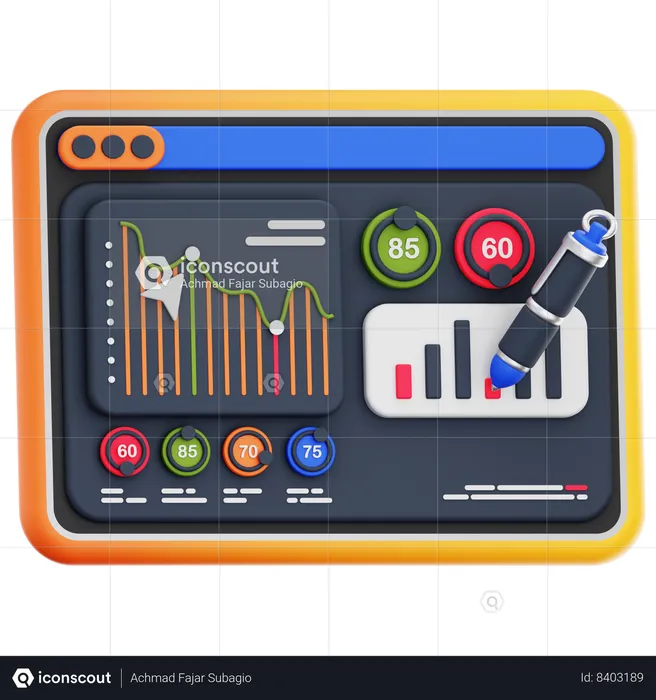 Análisis de datos  3D Icon