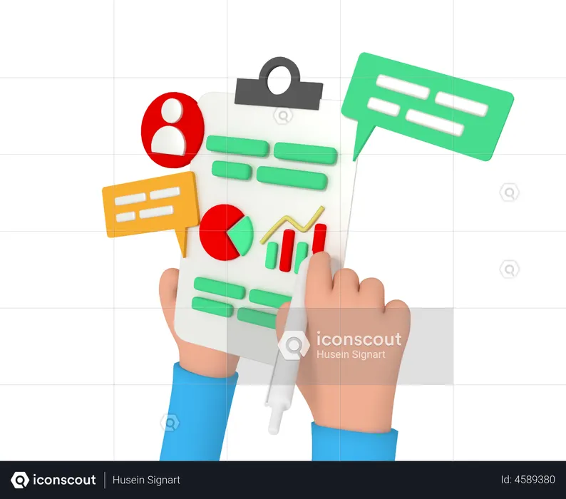 Gráfico de análisis de datos  3D Illustration