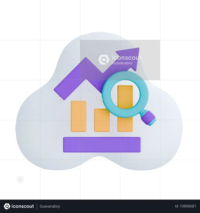 Análisis de datos en la nube  3D Icon