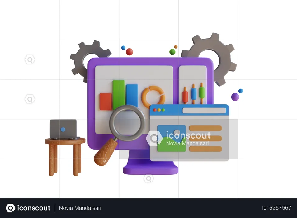 Análisis de datos en línea  3D Illustration