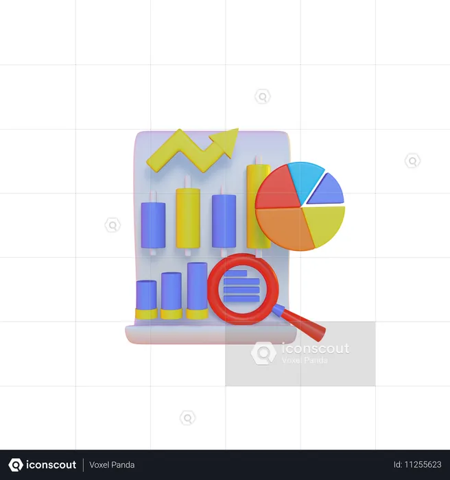 Análisis de datos financieros  3D Illustration