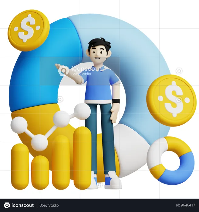 Análisis de inversiones  3D Icon