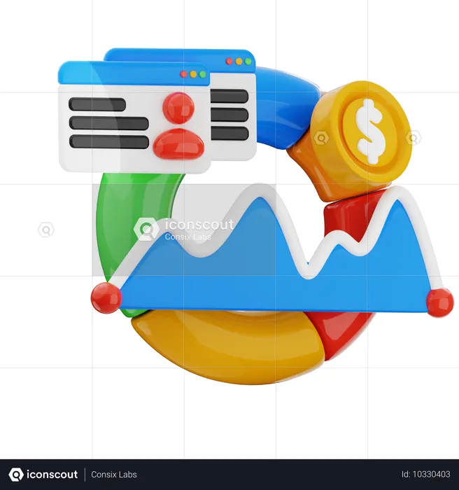 Análisis de inversiones  3D Icon