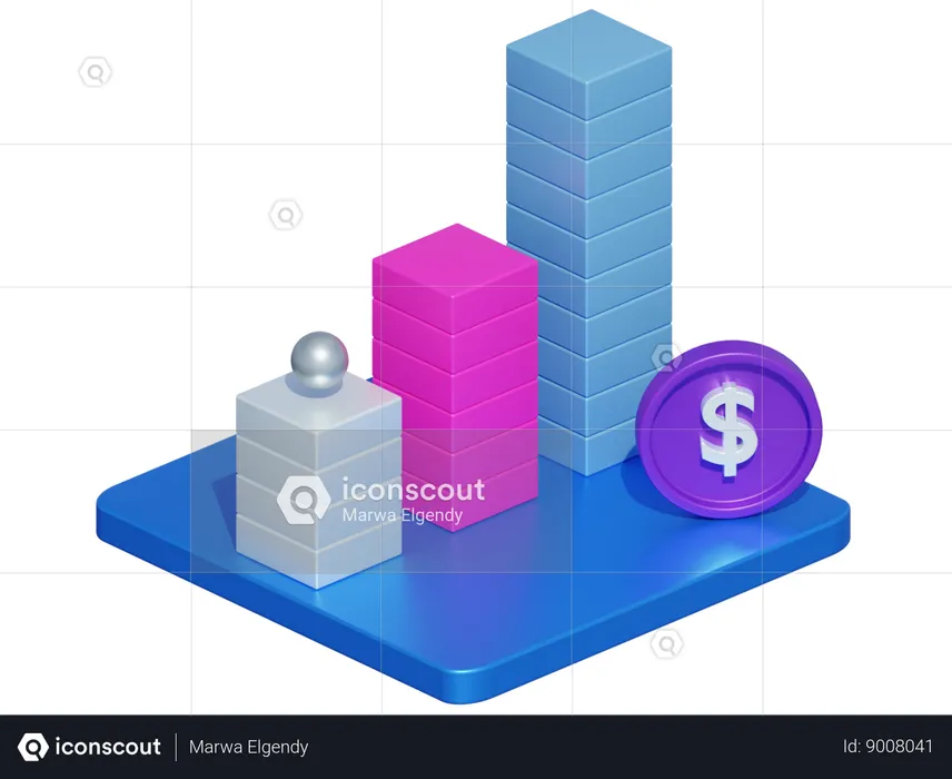 Análisis de Negocios  3D Icon