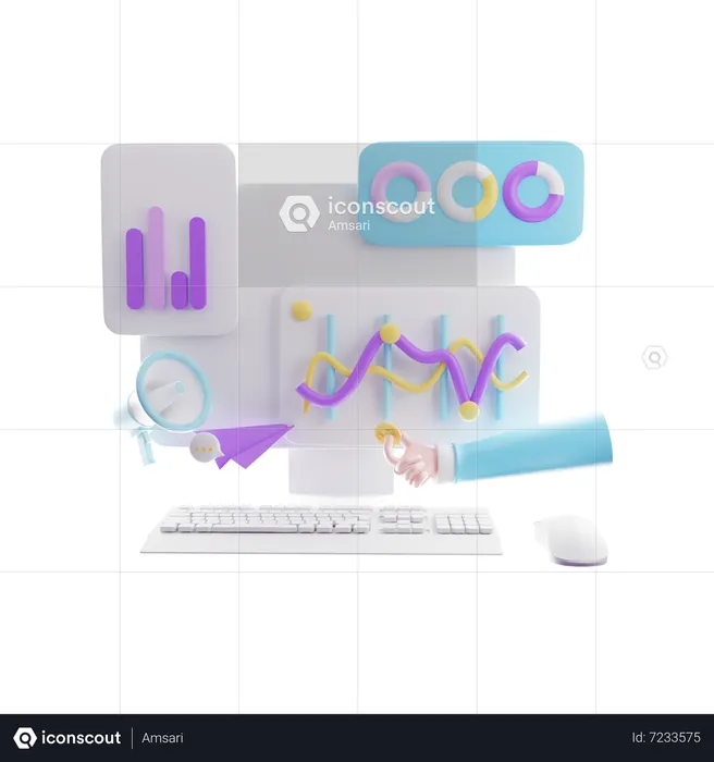 Crecimiento gráfico  3D Icon