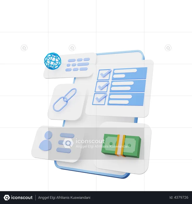 Análisis financiero en línea  3D Illustration