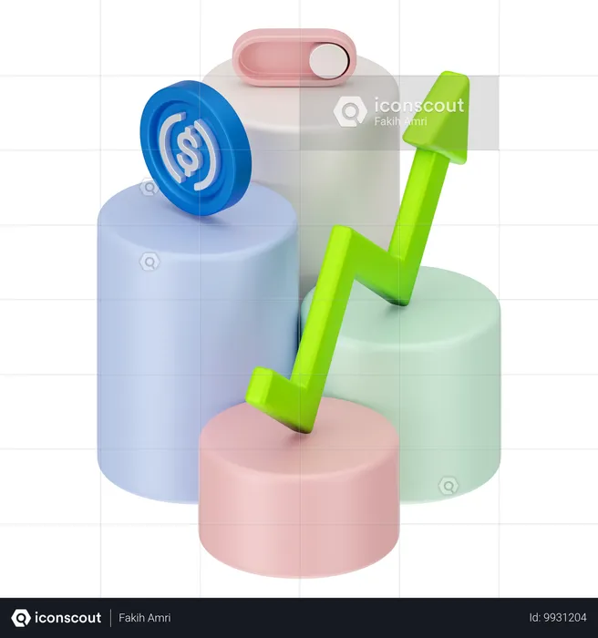 Gráfico de análisis  3D Icon