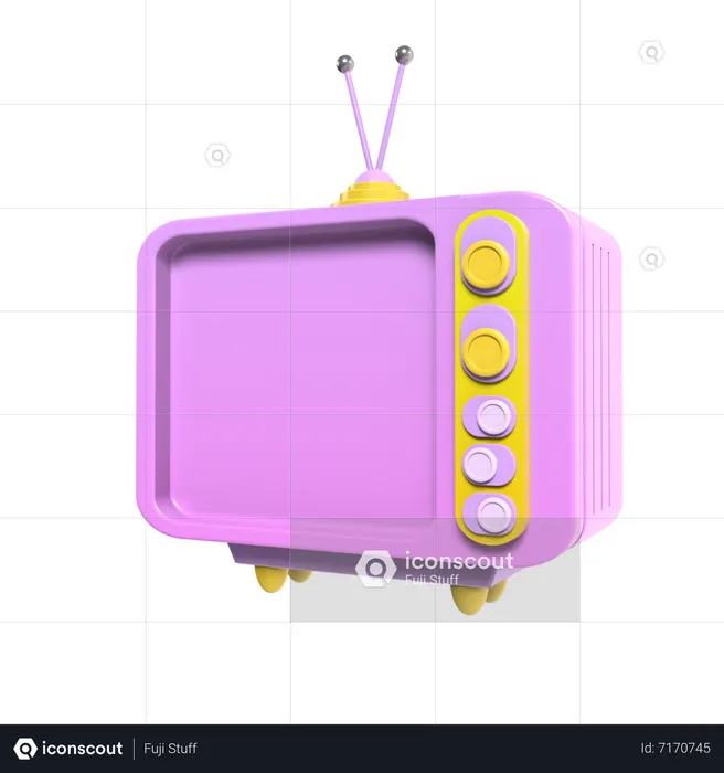Analog Tv  3D Icon