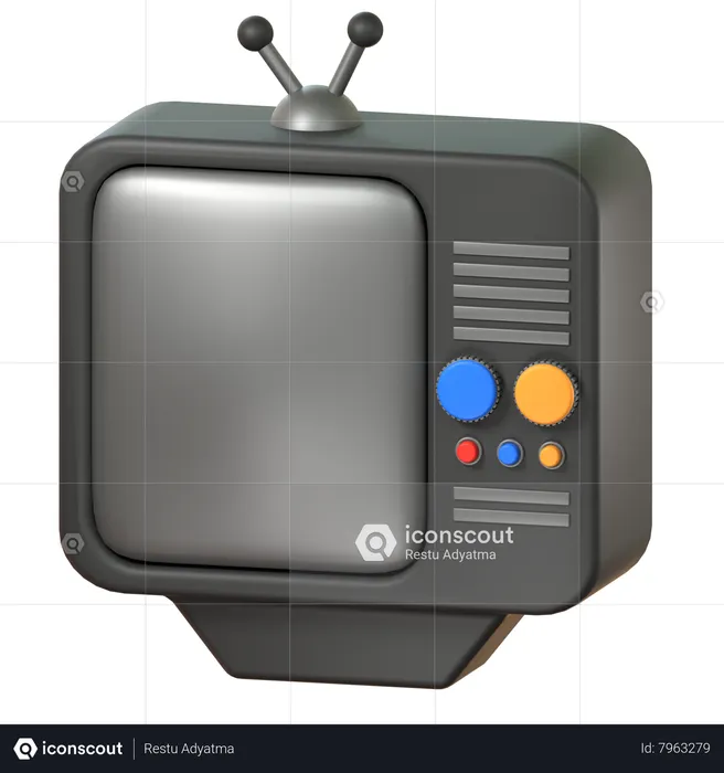 Analog TV  3D Icon