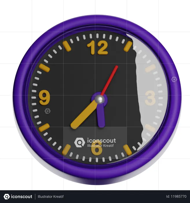 Analog Wall Clock With Frame  3D Icon