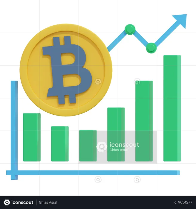 Analyse Bitcoin  3D Icon