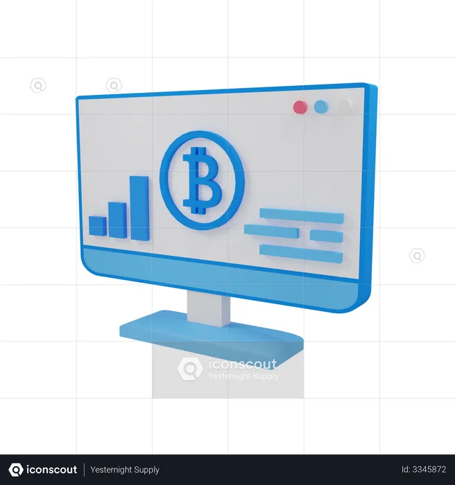 Analyse Bitcoin  3D Illustration