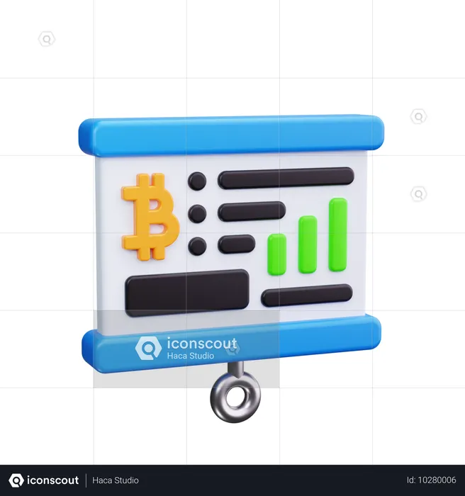 Analyse Bitcoin  3D Icon