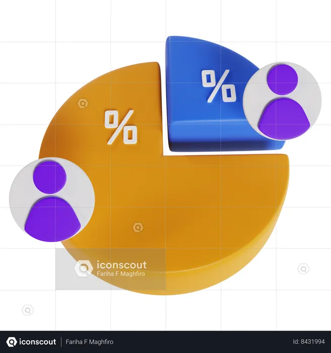 Analyse du diagramme circulaire politique  3D Icon