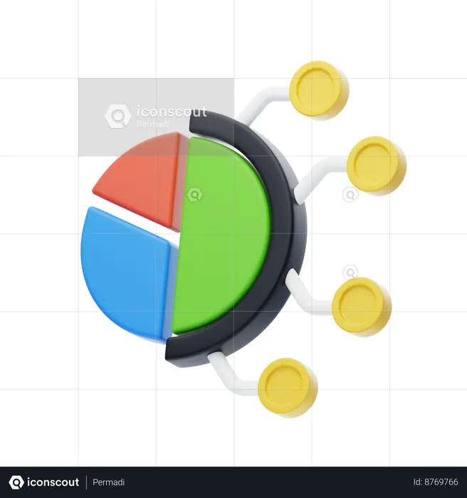 Analyse de diagramme circulaire  3D Icon