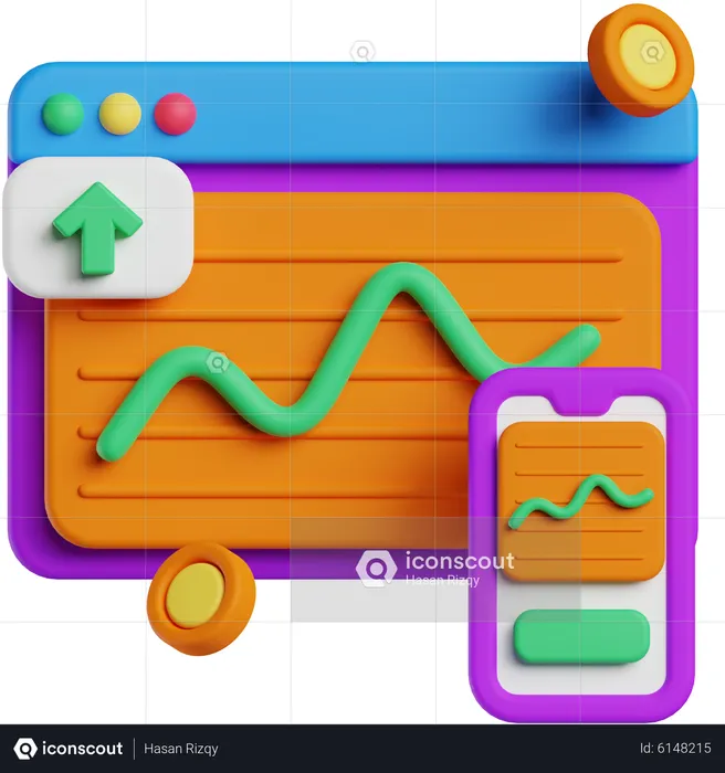 Graphique d'analyse des données  3D Icon