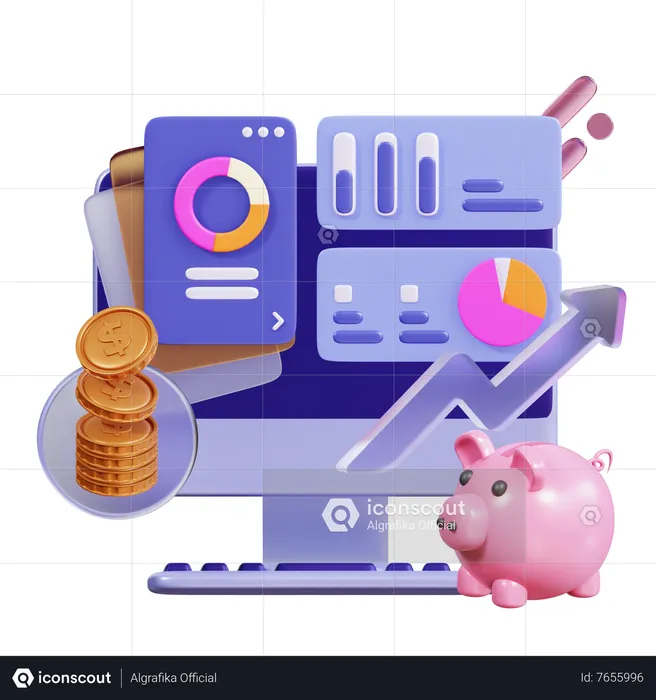 Analyse de diagramme d'affaires  3D Illustration