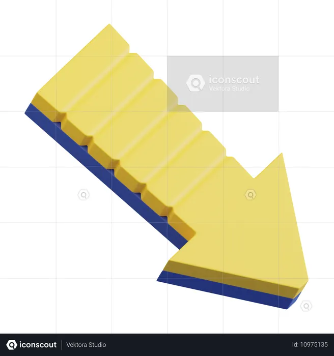 Analyse de tendance de la flèche vers le bas  3D Icon