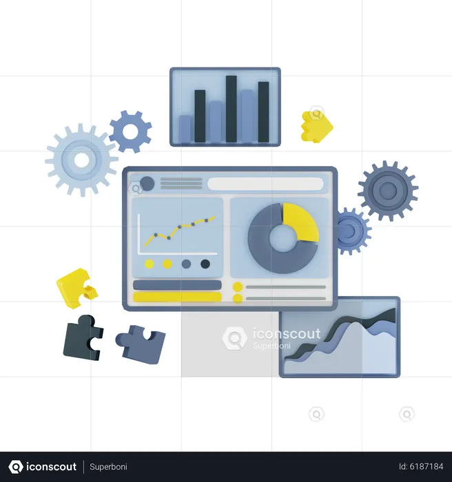 Gestion de l'analyse commerciale  3D Illustration