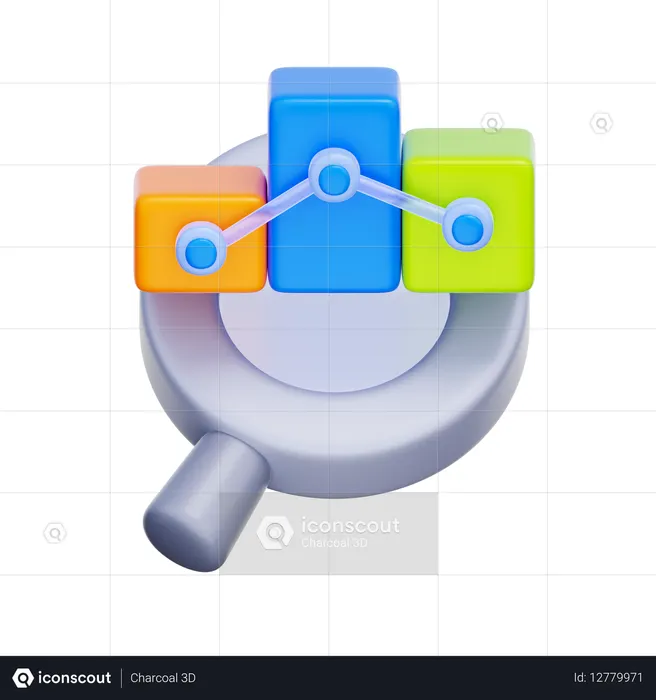 Analyse des données financières  3D Icon