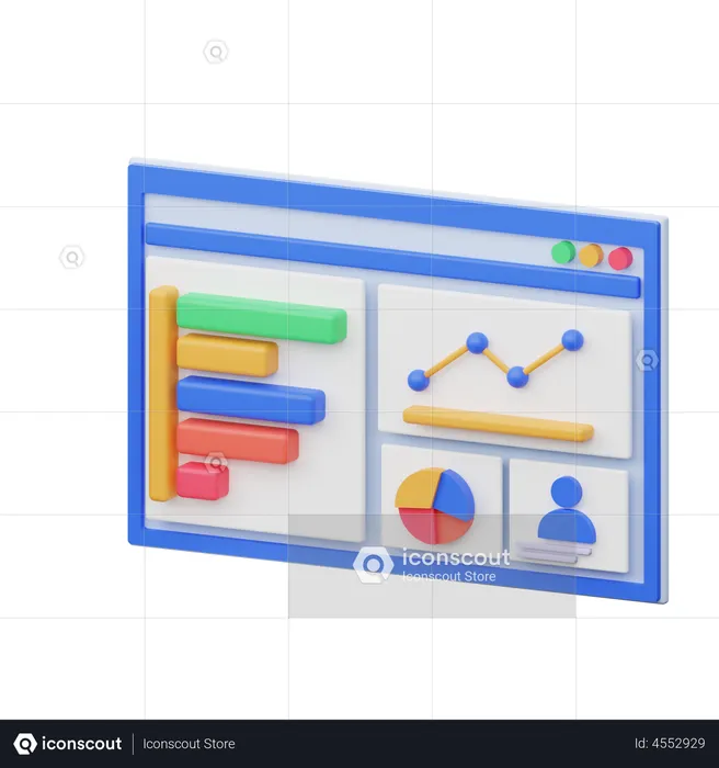 Analyse du tableau de bord  3D Illustration