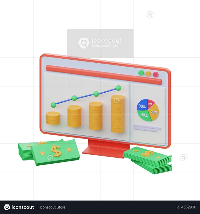 Analyse financière  3D Illustration