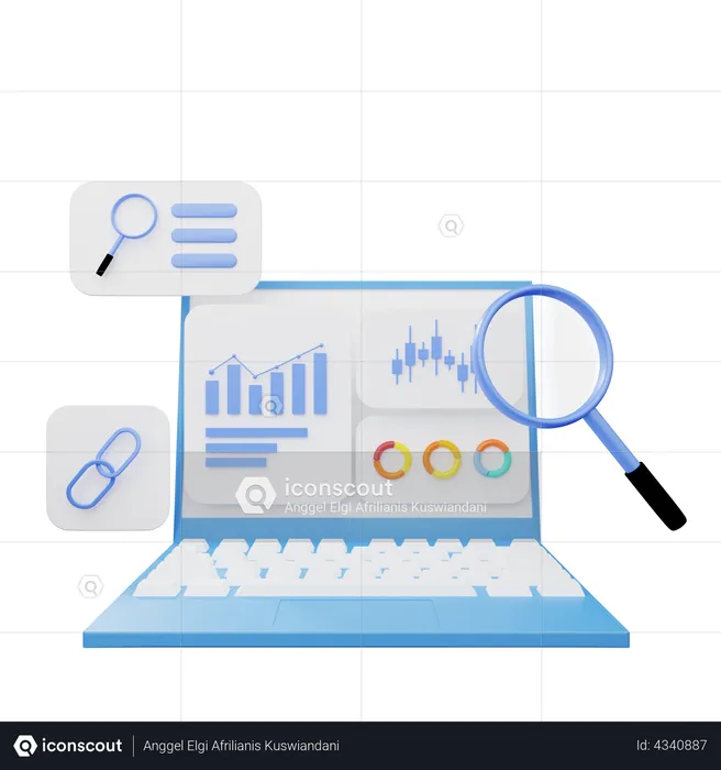 Analyse statistique en ligne  3D Illustration