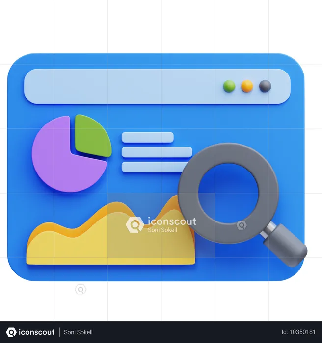 Analyses d'audience Internet  3D Icon