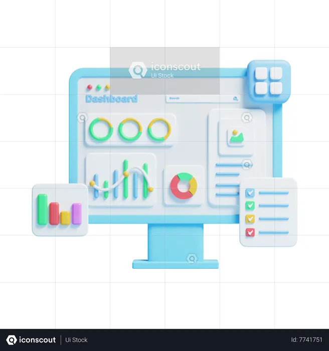 Analyse en ligne  3D Icon