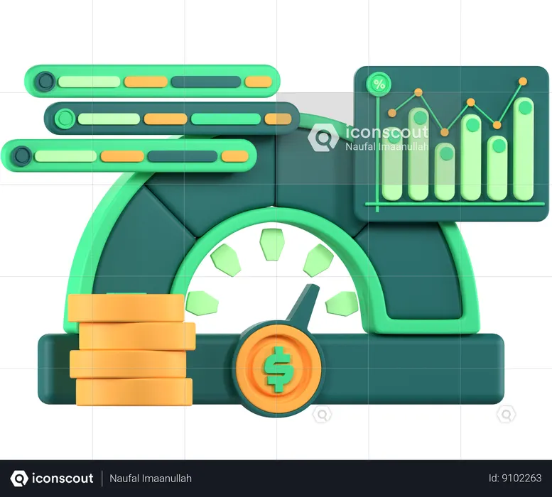 Compteur d'analyse  3D Icon